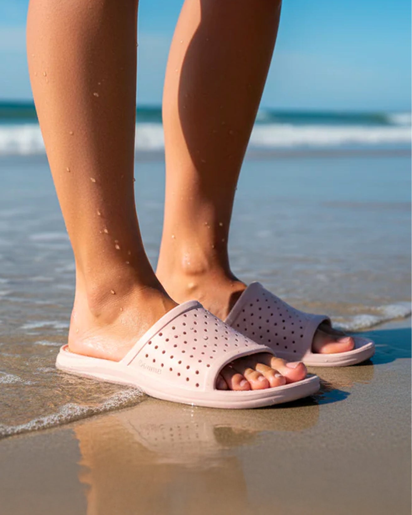 Mules chancletas Mujer caladas Nude