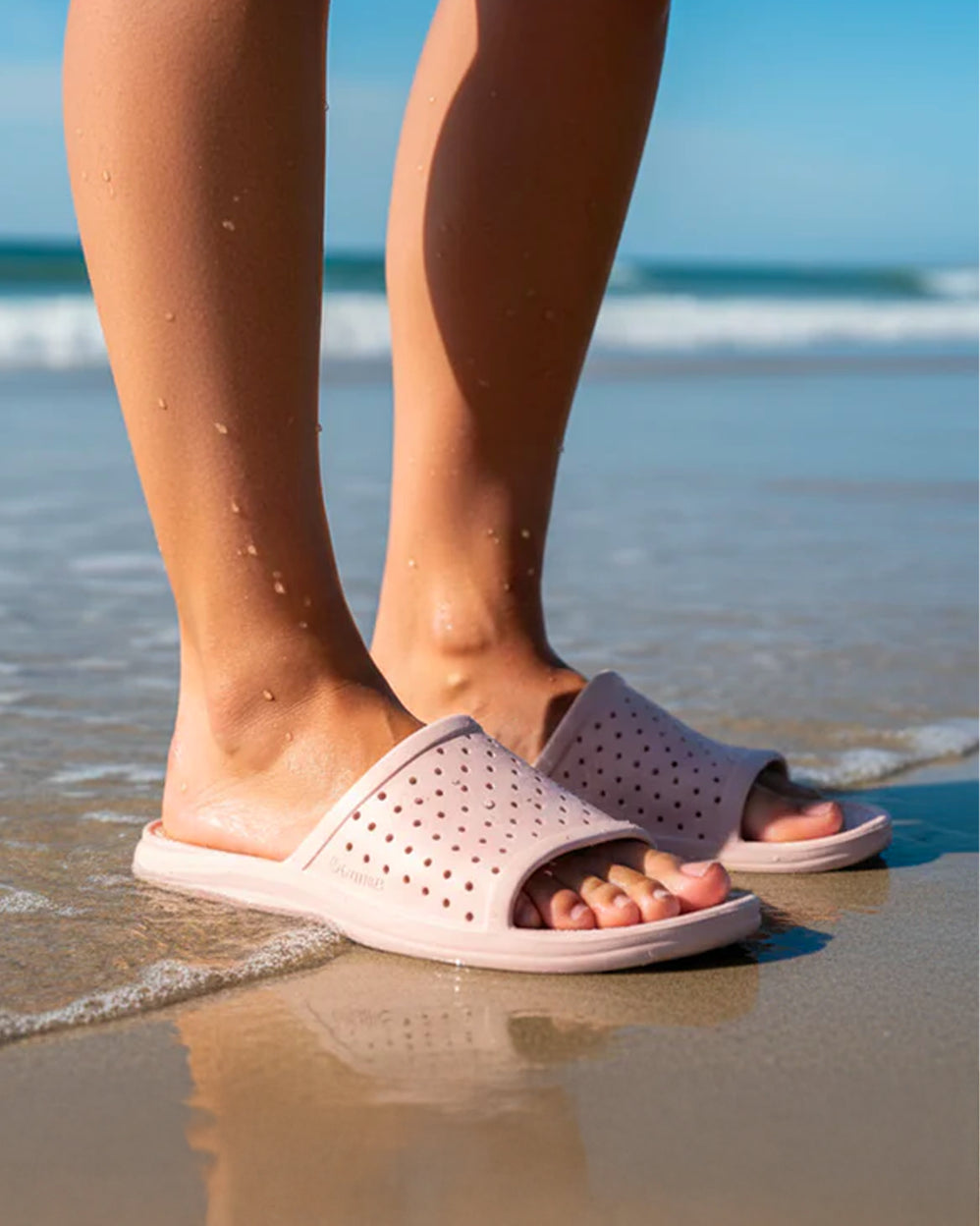 Mules chancletas Mujer caladas Nude - Isotoner