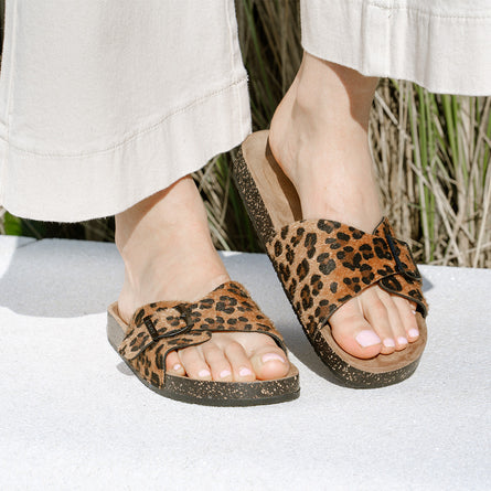 Mules sandalias Mujer sola correa Leopardo - Isotoner