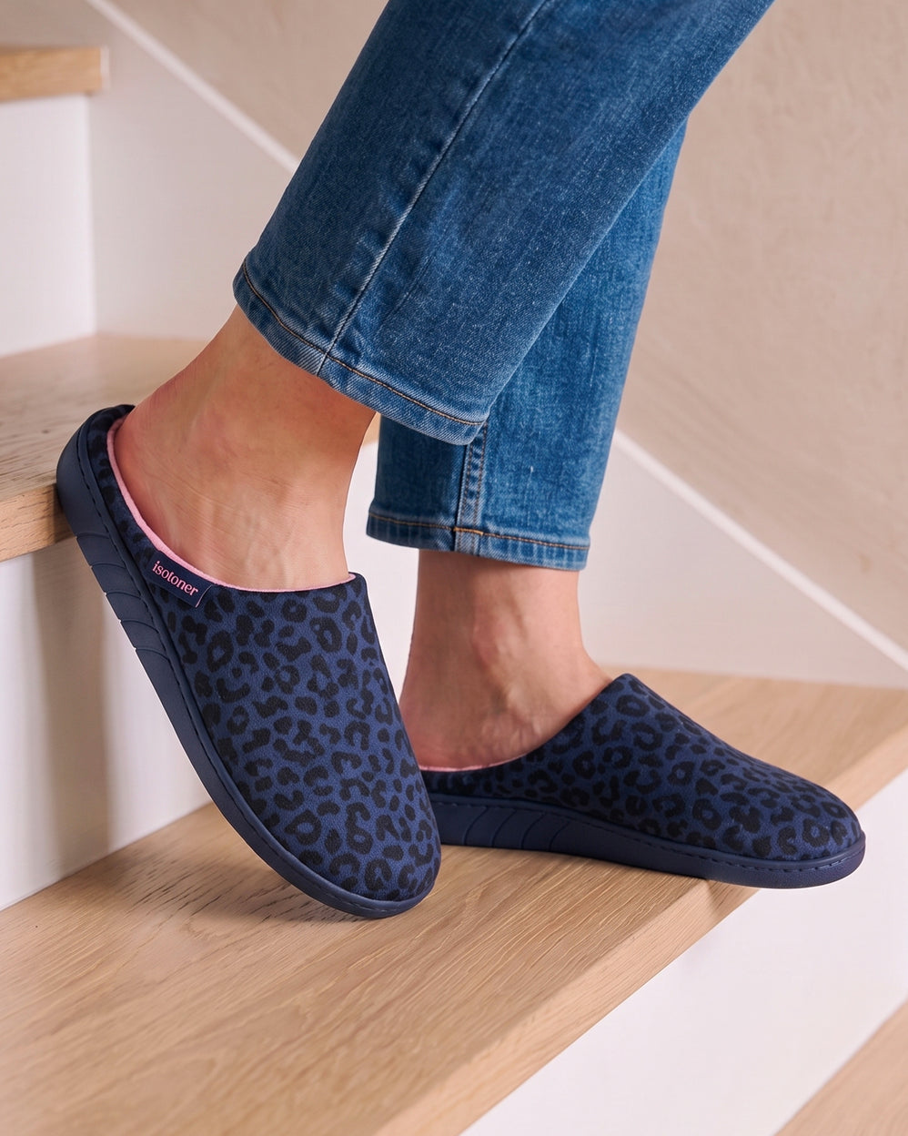 Zapatillas de casa Chinelas Mujer Leopardo Marino - Isotoner