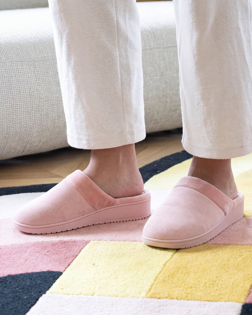 Mujer Zapatillas de casa tacón Blush banda de terciopelo - Isotoner