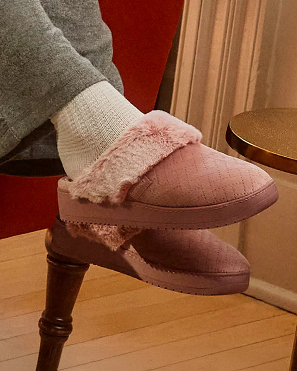 Zapatillas de casa chinelas con tacón Mujer Blush - Isotoner