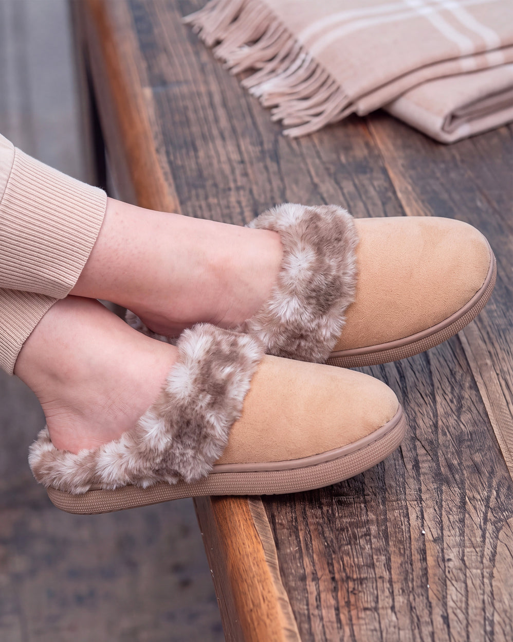 Zapatillas de casa Chinelas BLOUP Mujer Camel - Isotoner