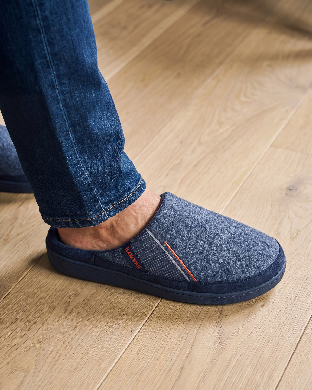 Zapatillas de casa Chinelas Hombre Marino ribete Naranja