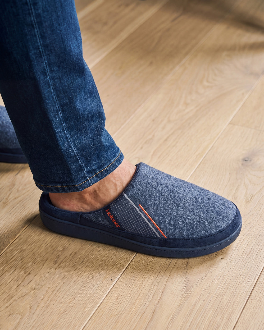 Zapatillas de casa Chinelas Hombre Marino ribete Naranja - Isotoner