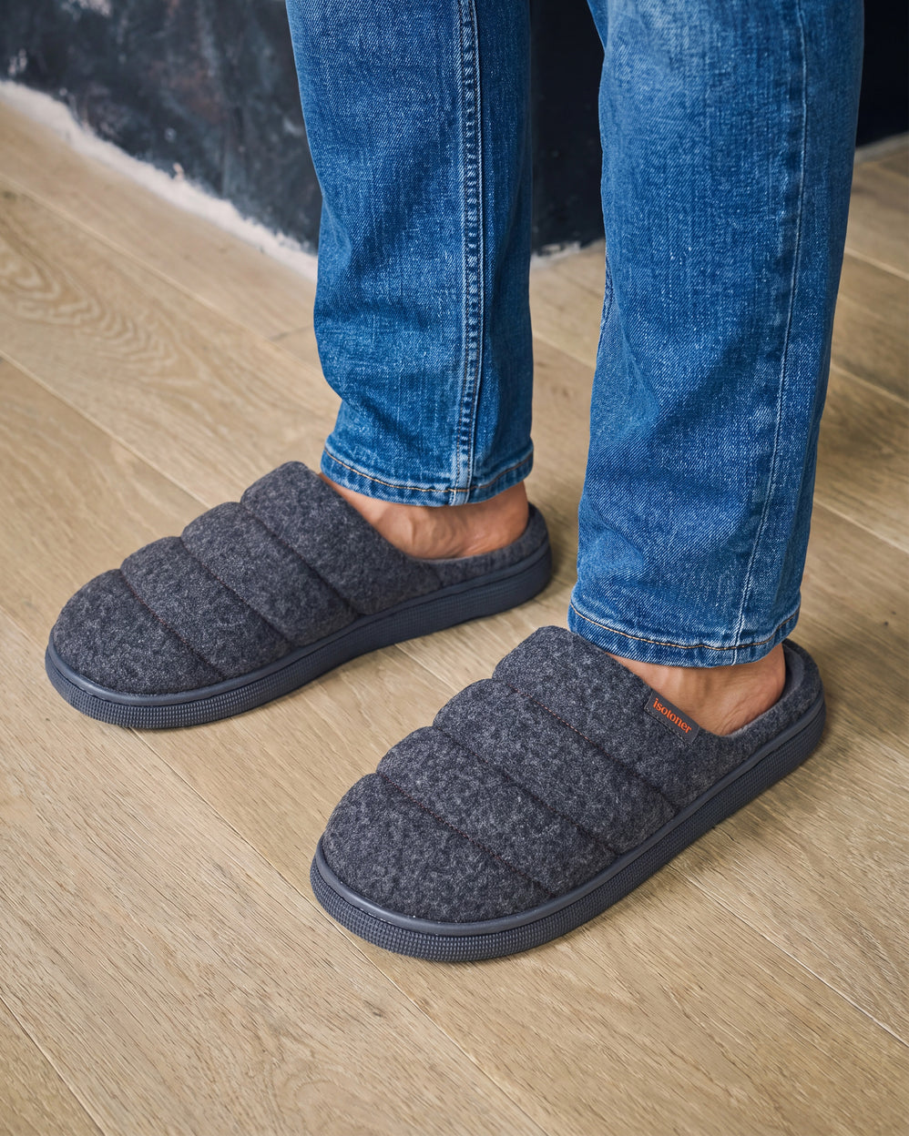 Zapatillas de casa Chinelas BLOUP Hombre Gris jaspeado - Isotoner
