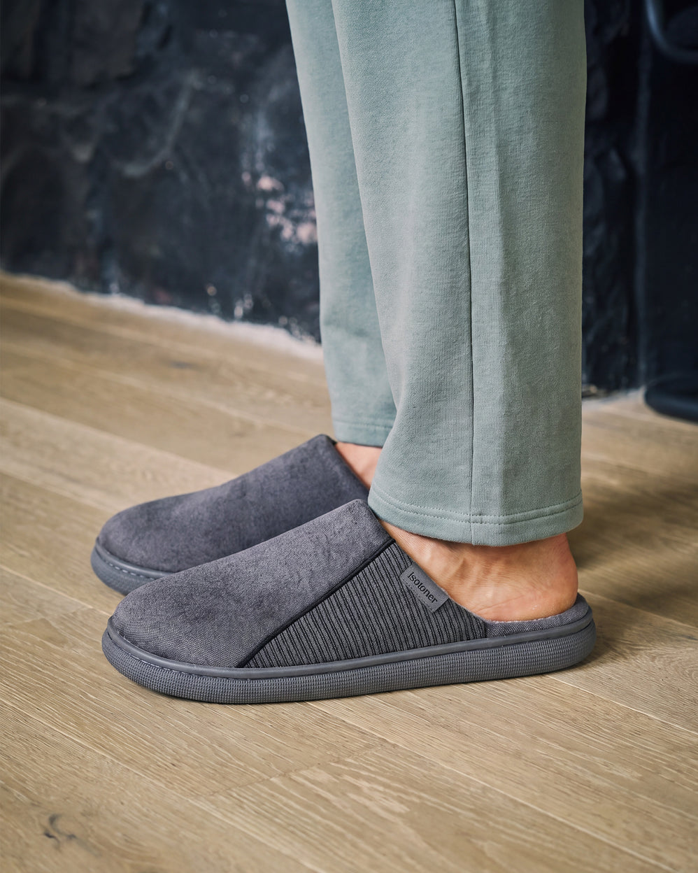 Zapatillas de casa Chinelas BLOUP Hombre Gris jaspeado - Isotoner