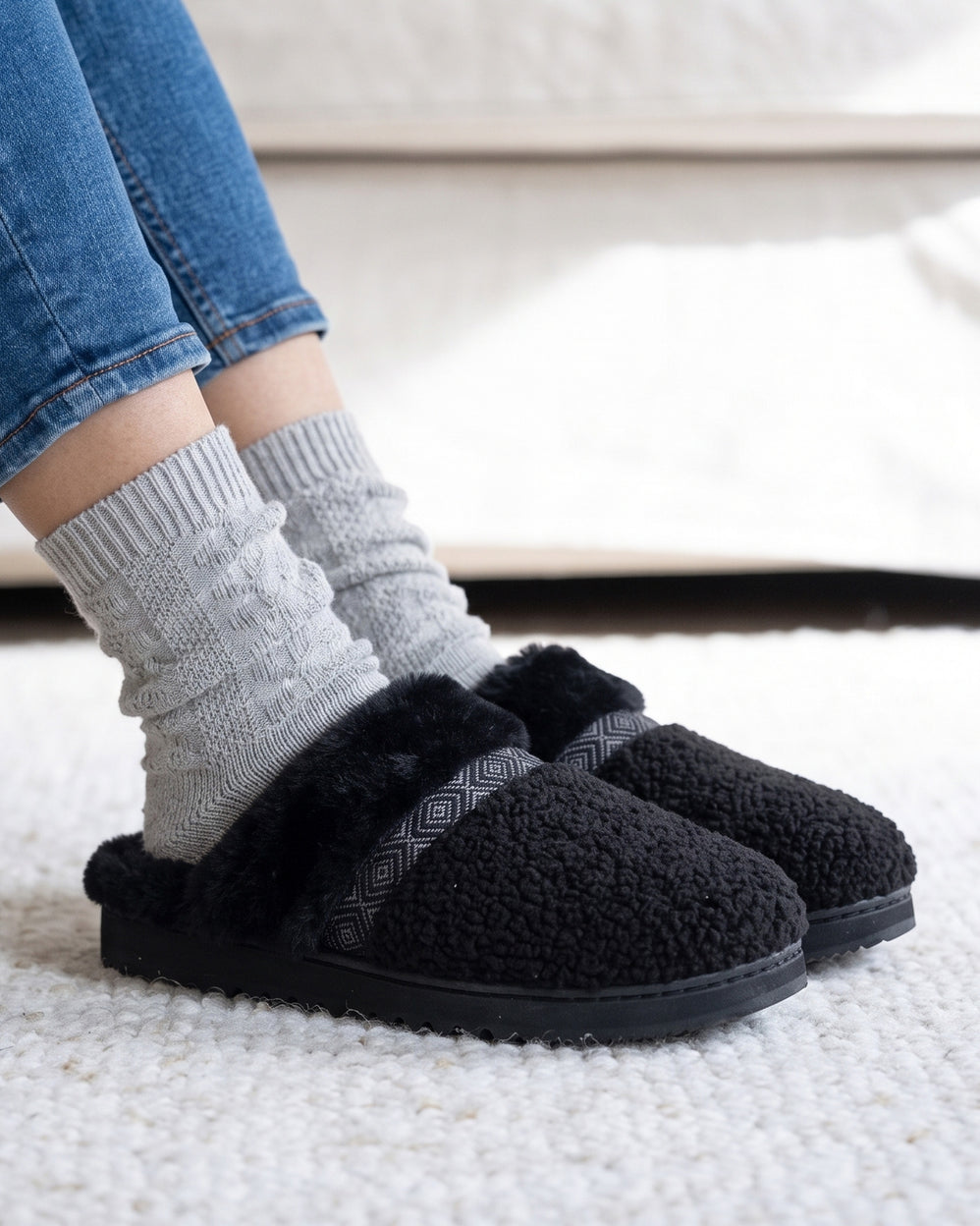 Zapatillas de casa Chinelas tacos Mujer Negro - Isotoner