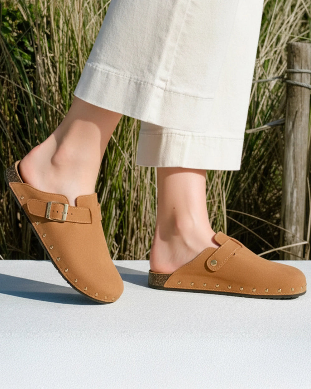 Zuecos Mujer Camel tachuelas - Isotoner