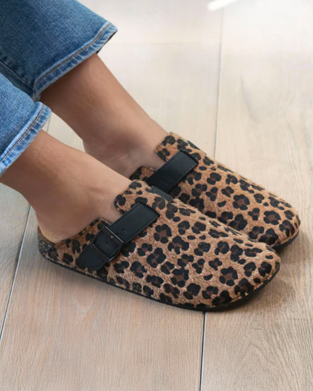Zuecos Mujer Leopardo/Negro - Isotoner