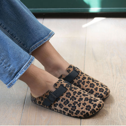 Zuecos Mujer Leopardo/Negro - Isotoner