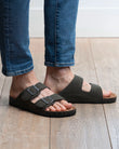 Mules sandalias Hombre doble correa Caqui