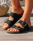 Mules sandalias doble correa Negro