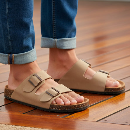 Mules sandalias Hombre doble correa topo - Isotoner