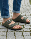 Mules sandalias Hombre Doble Correa Caqui