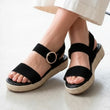 Sandalias Mujer Trenzadas Negro