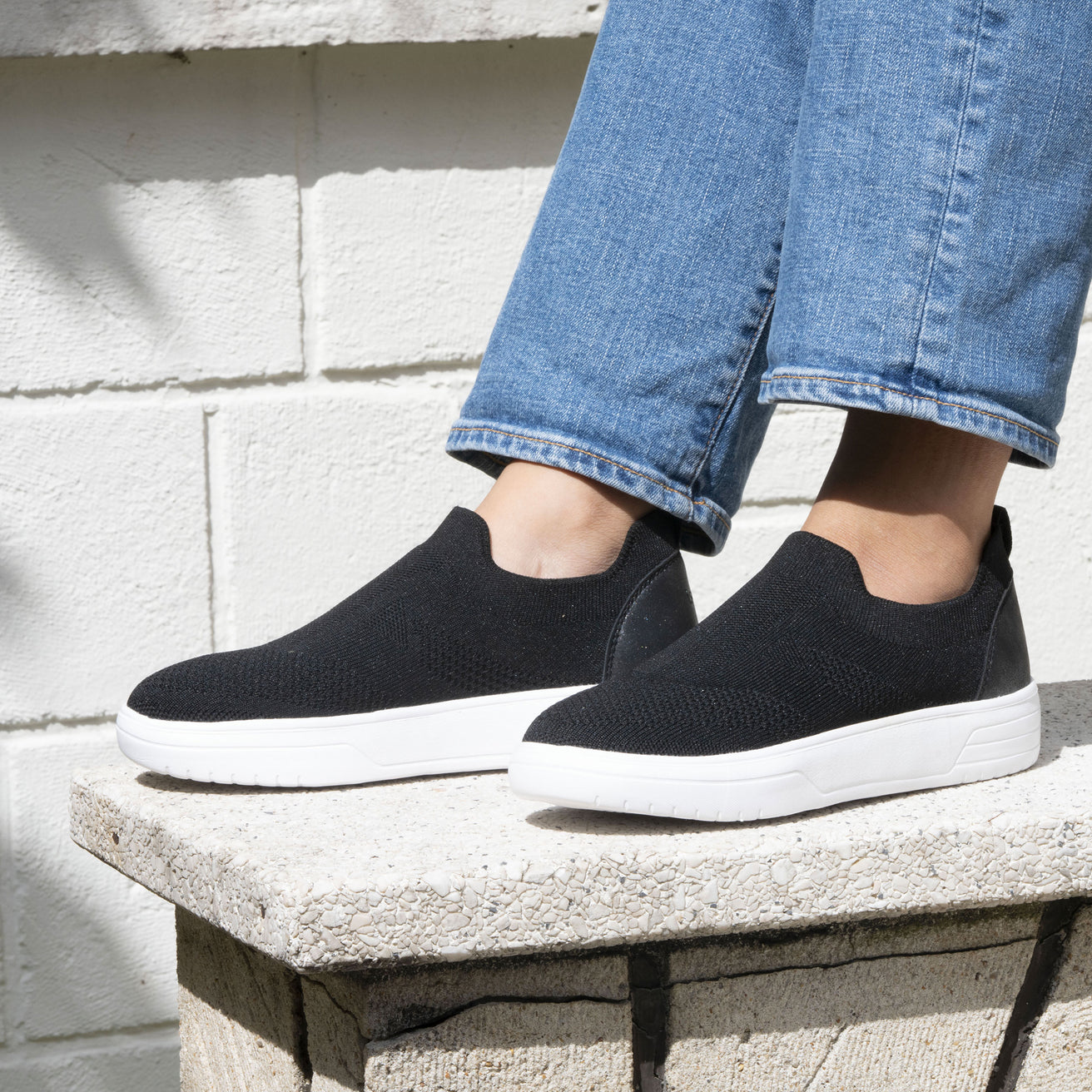 Tenis Mujer slip-on plataforma Negro