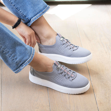 Tenis Mujer slip-on plataforma Gris - Isotoner