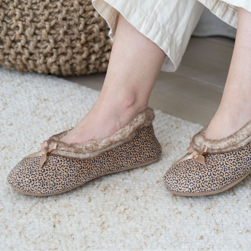 Zapatillas de casa bailarinas Mujer Leopardo - Isotoner