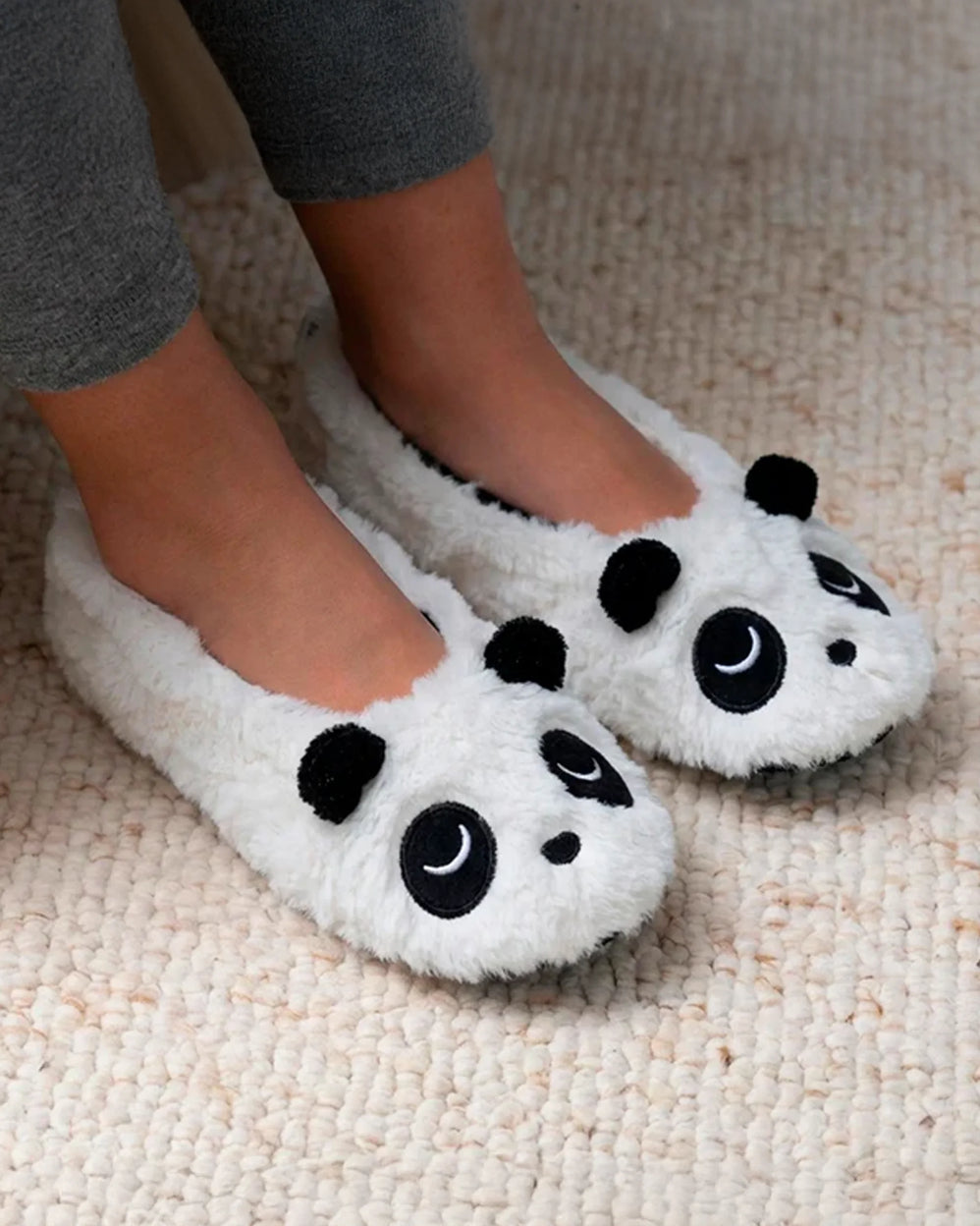 Zapatillas de casa bailarinas 3D Mujer Panda marfil - Isotoner