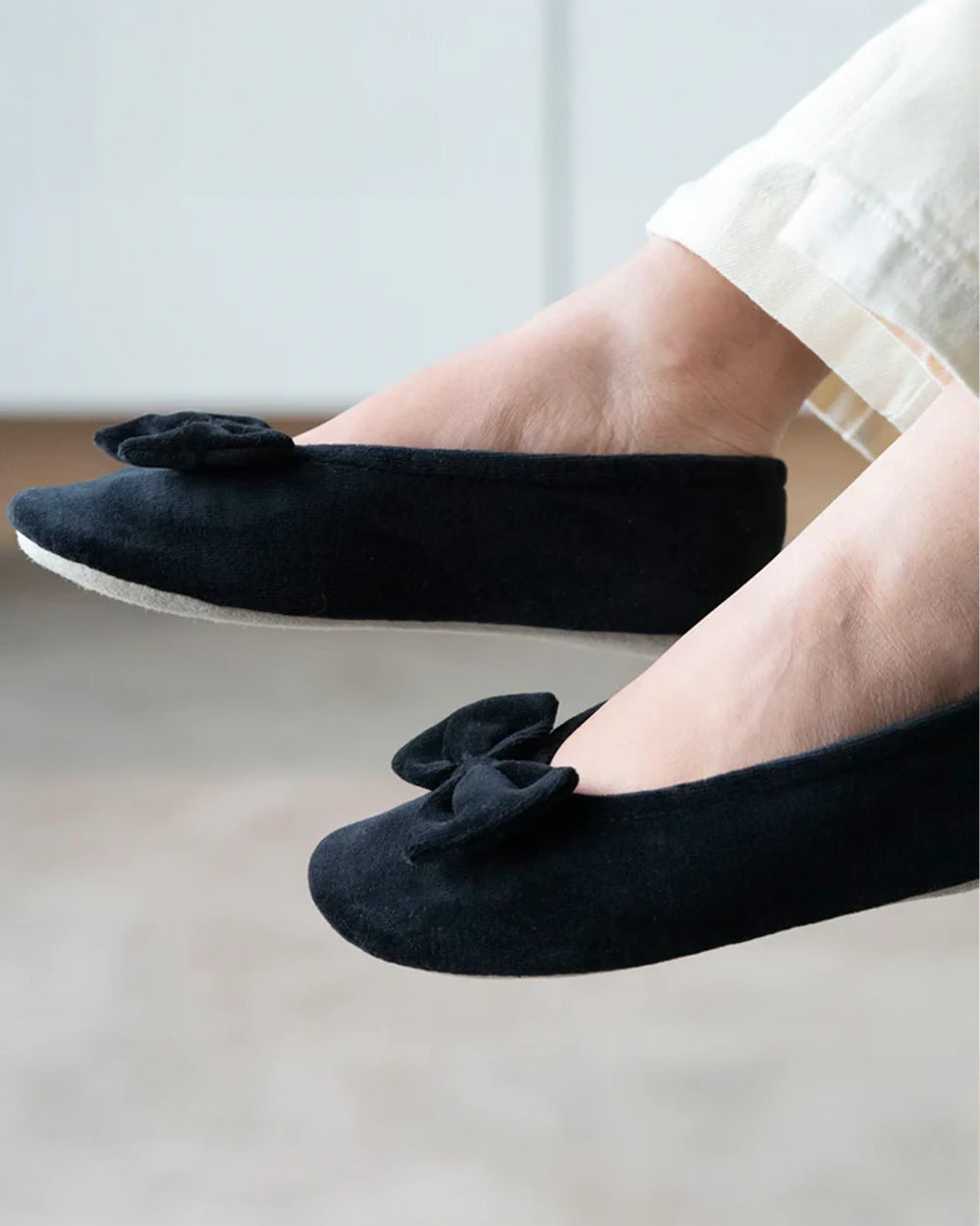 Zapatillas de casa bailarinas Mujer Gran Nudo Negro - Isotoner
