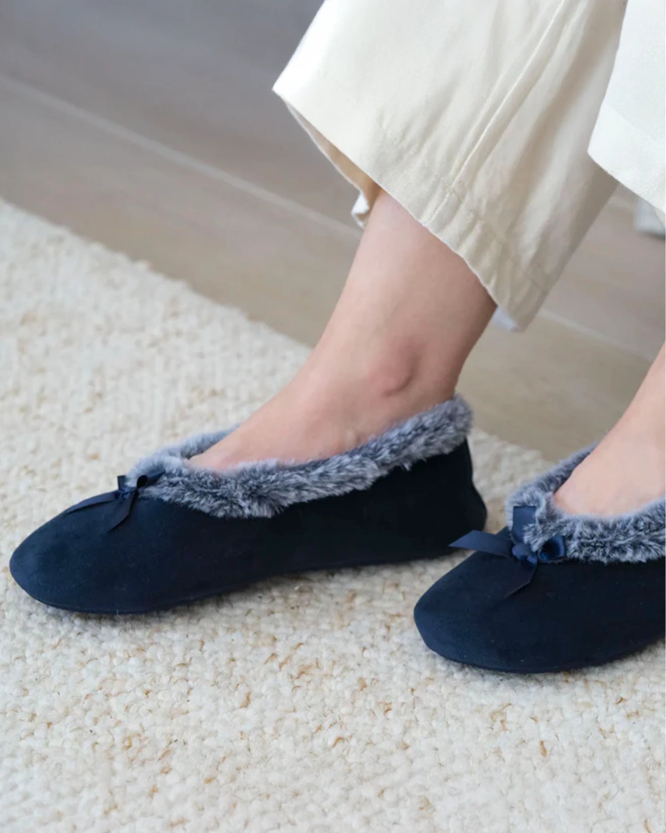 Zapatillas de casa bailarinas Mujer Marino