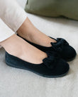 Zapatillas de casa bailarinas Mujer Nudo suela confort Negro