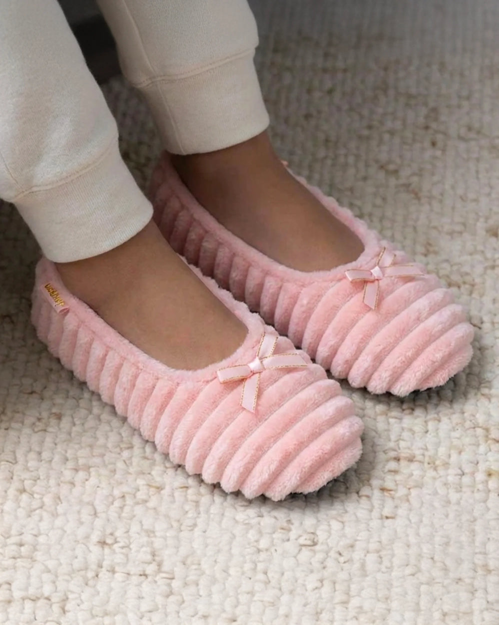 Zapatillas de casa bailarinas Mujer Rosa nube - Isotoner