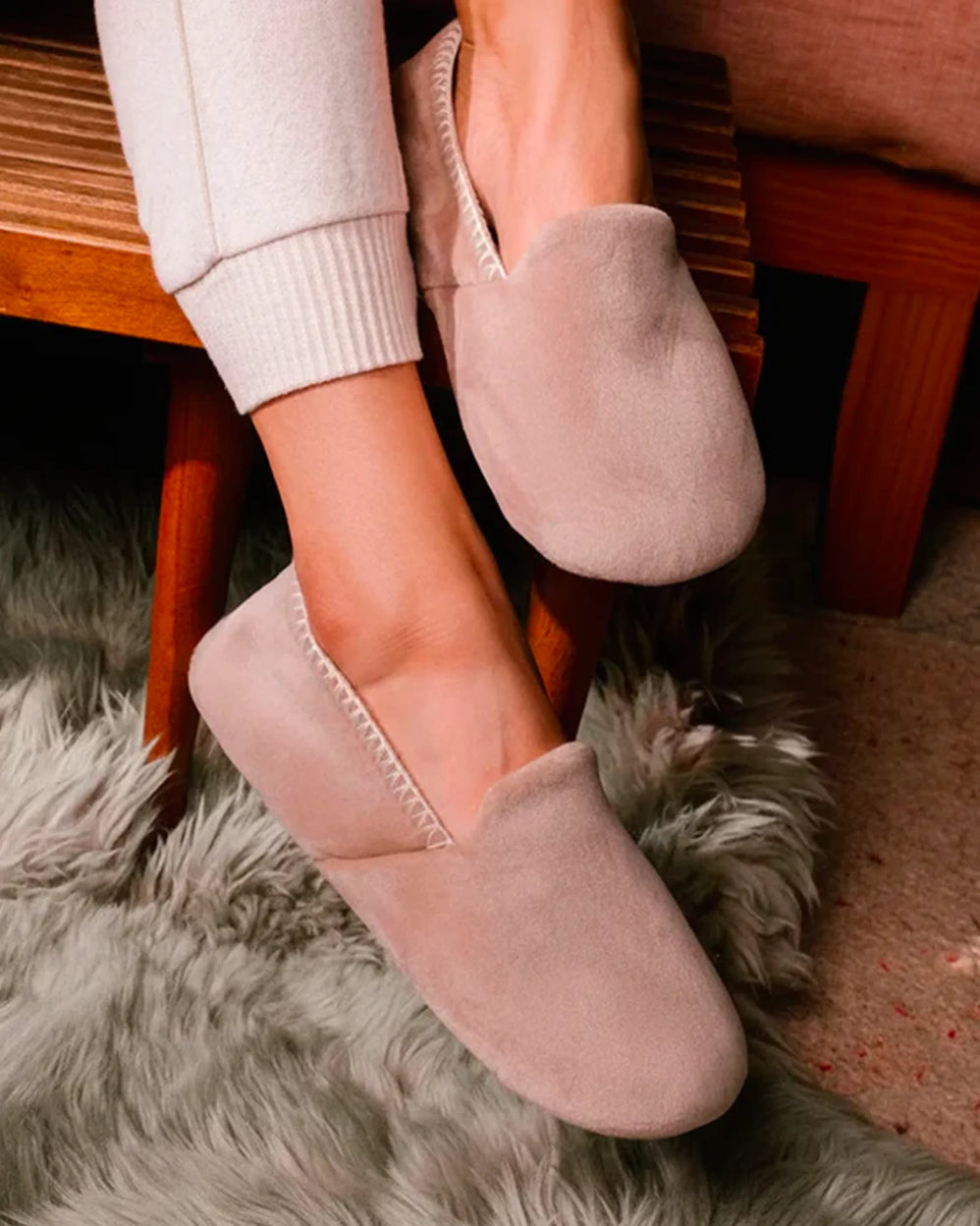 Zapatillas de casa slippers Mujer Beige - Isotoner