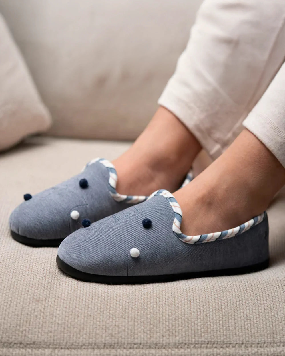 Zapatillas de casa cerradas Mujer Azul denim - Isotoner