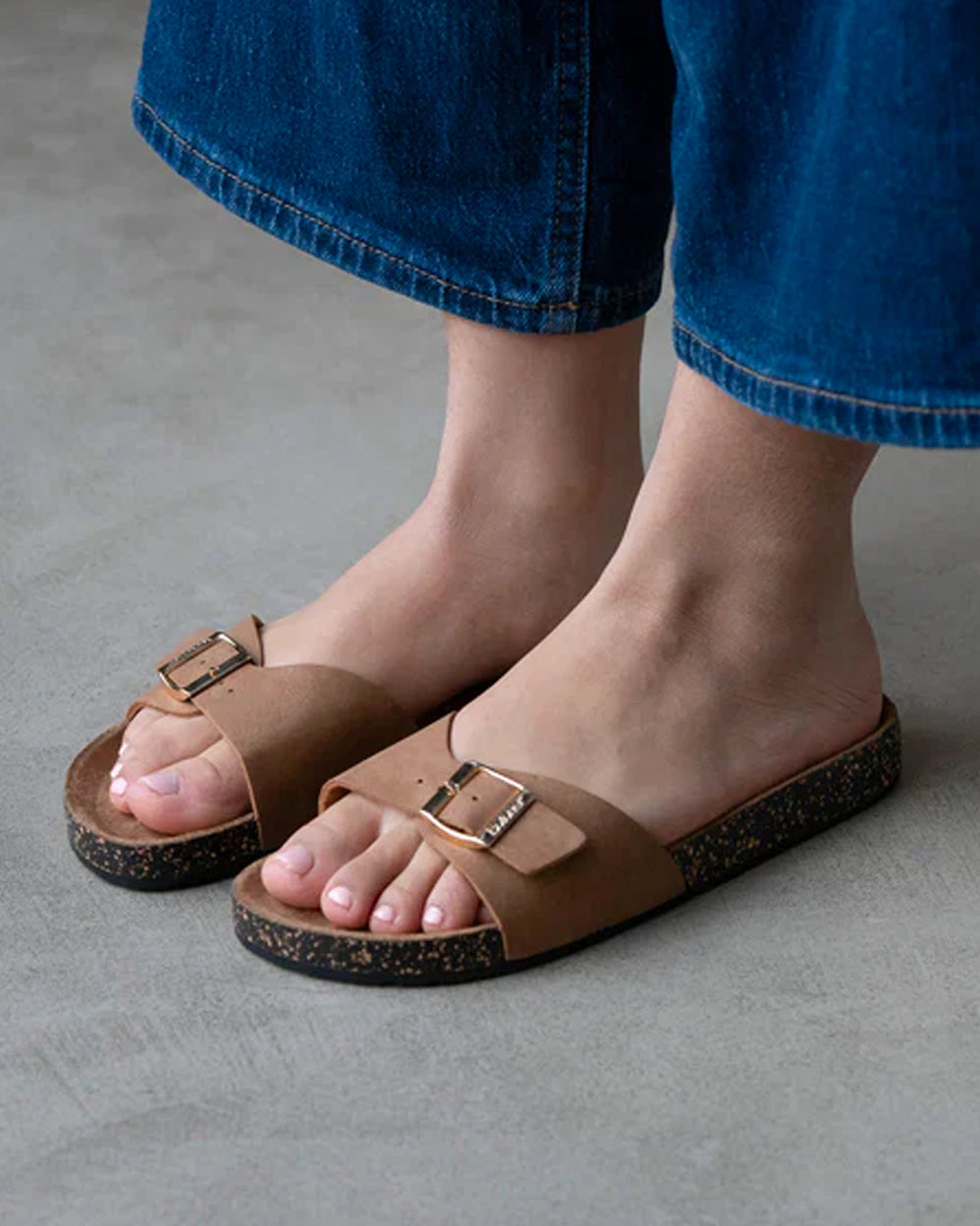 Mules sandalias Mujer sola tira Camel - Isotoner