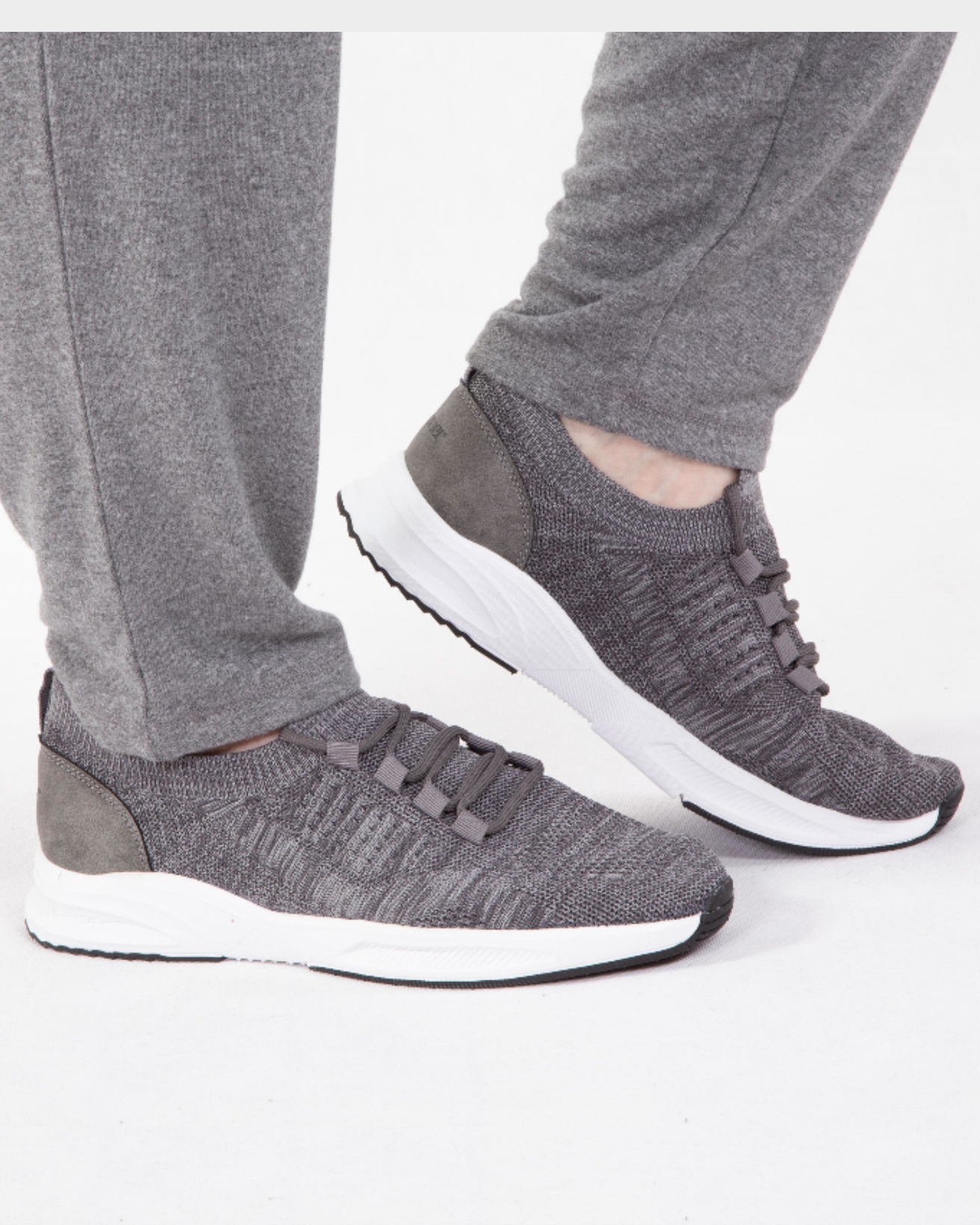Tenis Confort Hombre slip-on cordones Gris