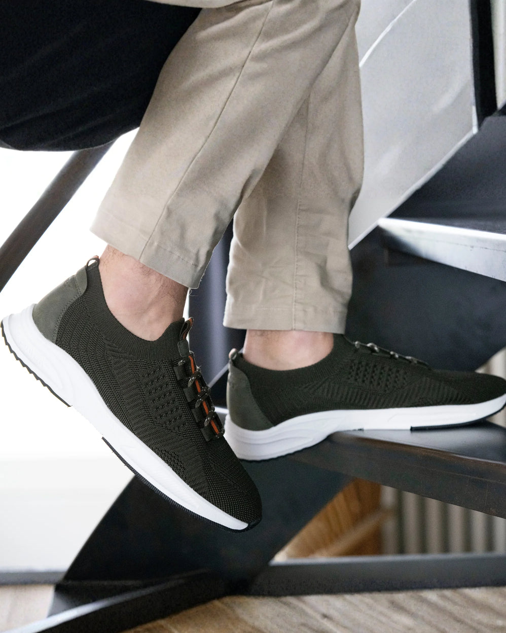 Tenis Confort Hombre slip-on cordones Caqui - Isotoner