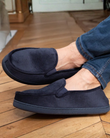 Zapatillas de casa mocasines Hombre terciopelo Marino