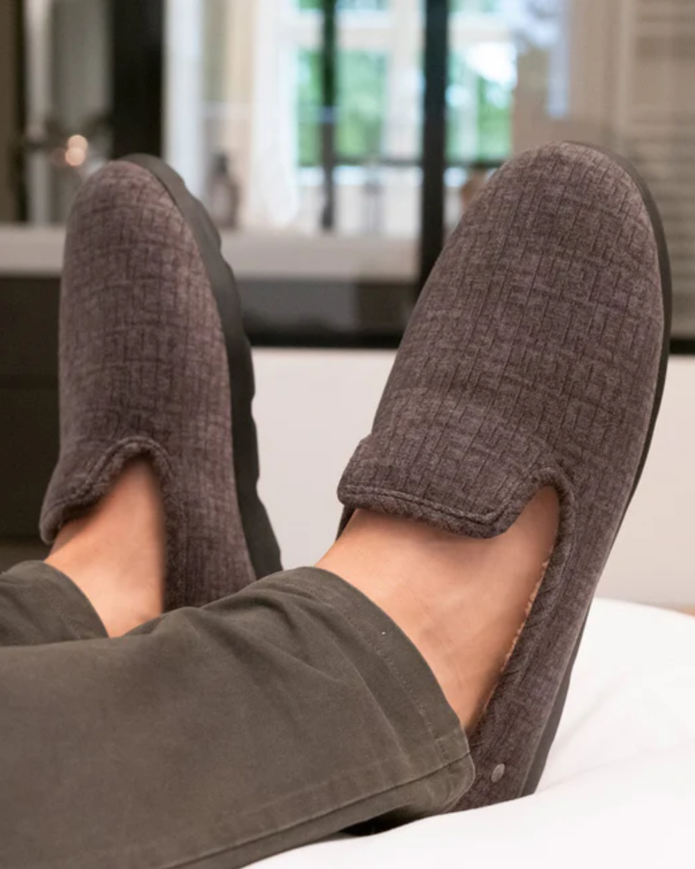 Zapatillas de casa cerradas Hombre Gris - Isotoner