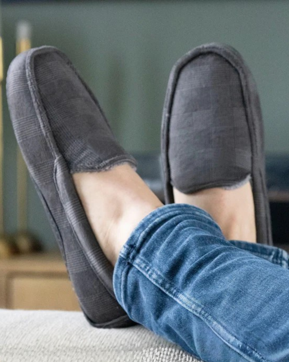 Zapatillas de casa mocasines Hombre Gris - Isotoner