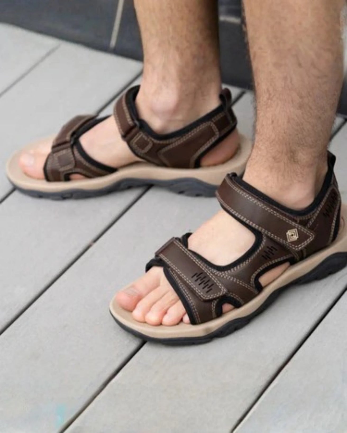Sandalias Hombre Sport Marrón