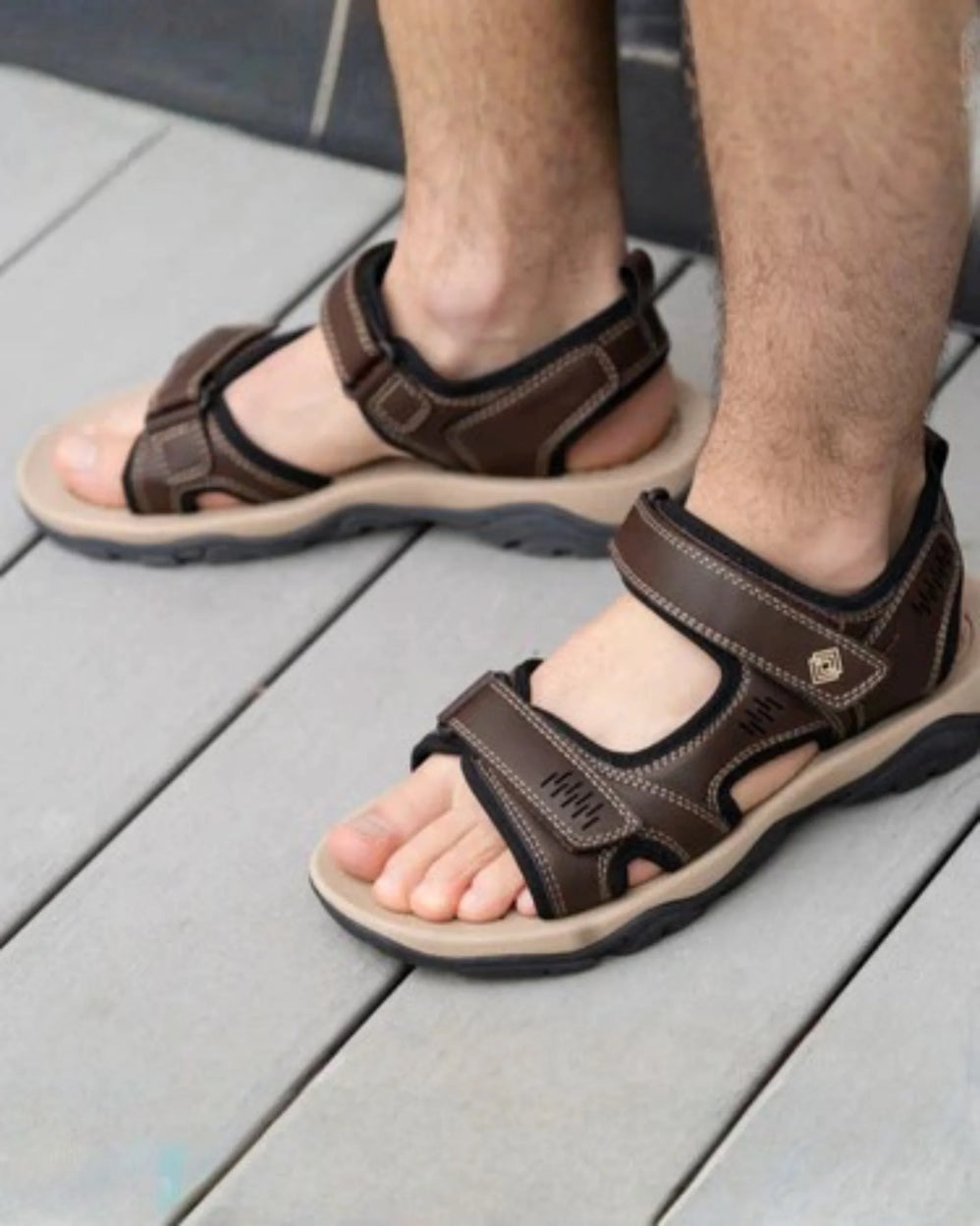 Sandalias Hombre Sport Marrón - Isotoner