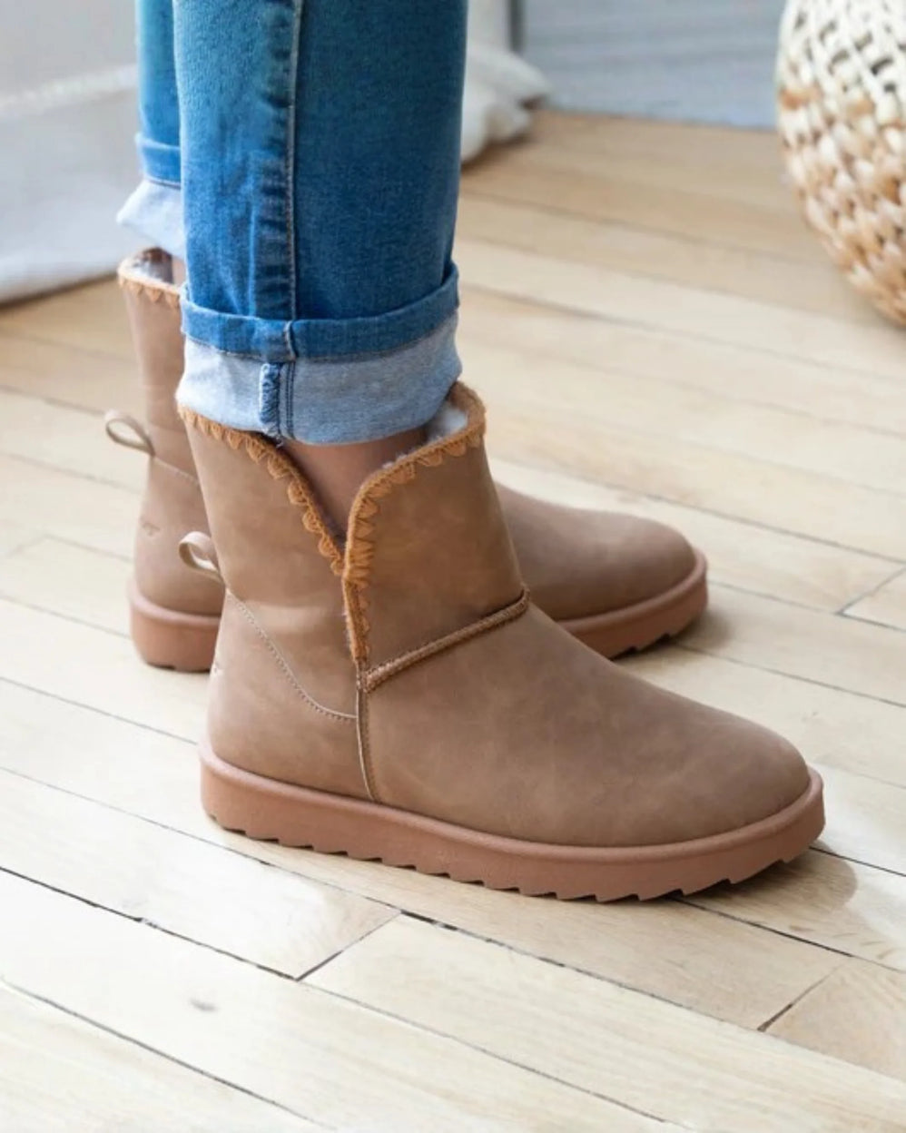 Botas altas Mujer imitación piel Camel - Isotoner