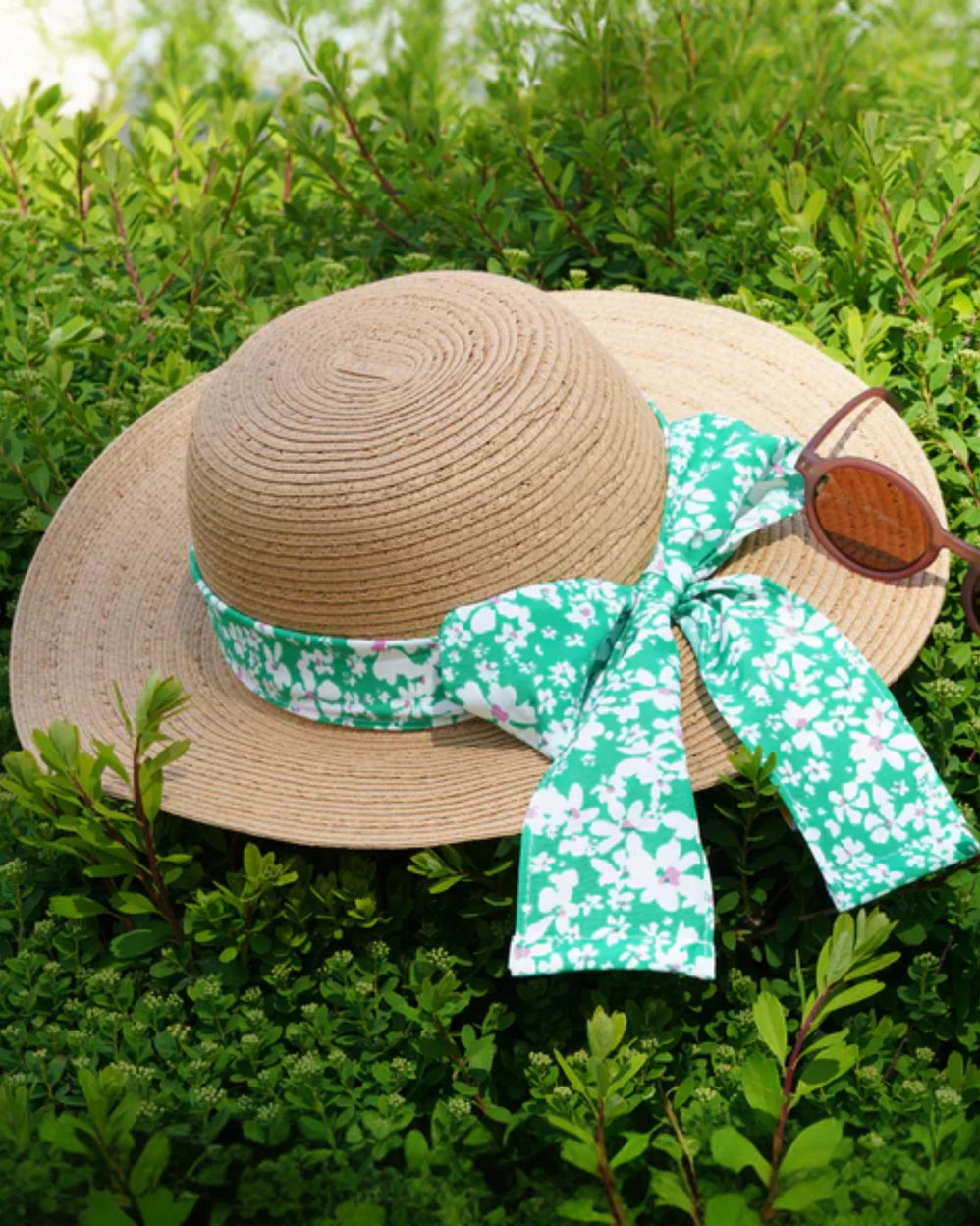 Sombrero Mujer capeline Pañuelo flores verdes - Isotoner