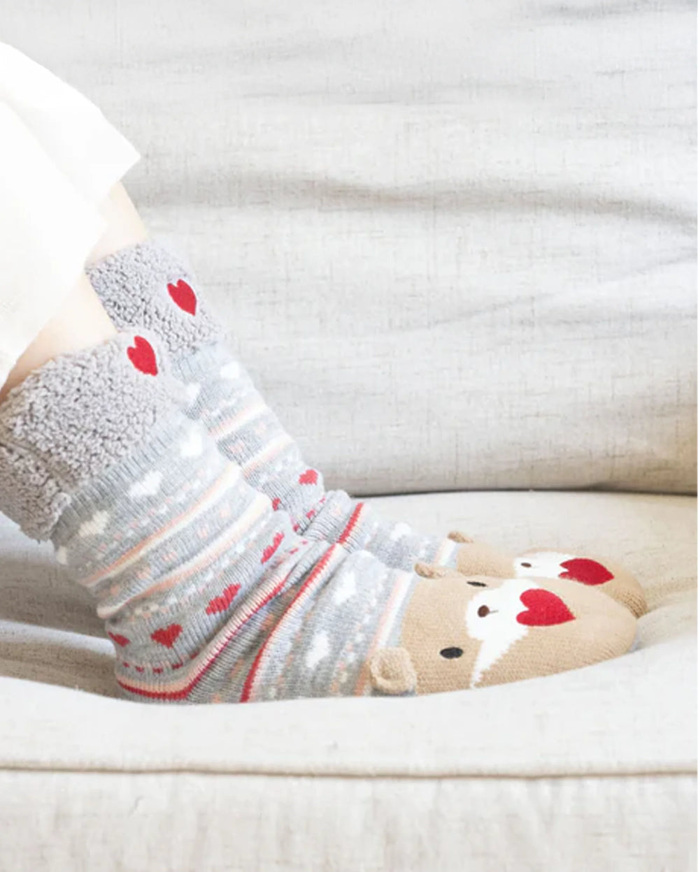 Calcetines forrados Mujer Nutria Jacquard gris - Isotoner