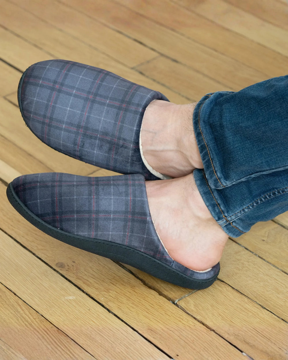 Zapatillas de casa chinelas ergo Hombre Tartán - Isotoner