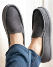 Zapatillas de casa mocasines Hombre terciopelo Gris