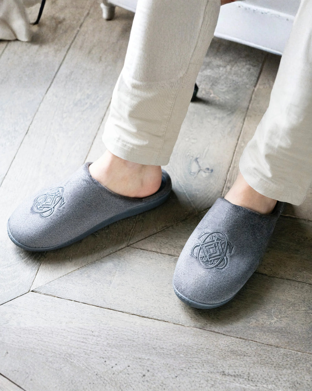 Zapatillas de casa chinelas Hombre Gris jaspeado - Isotoner