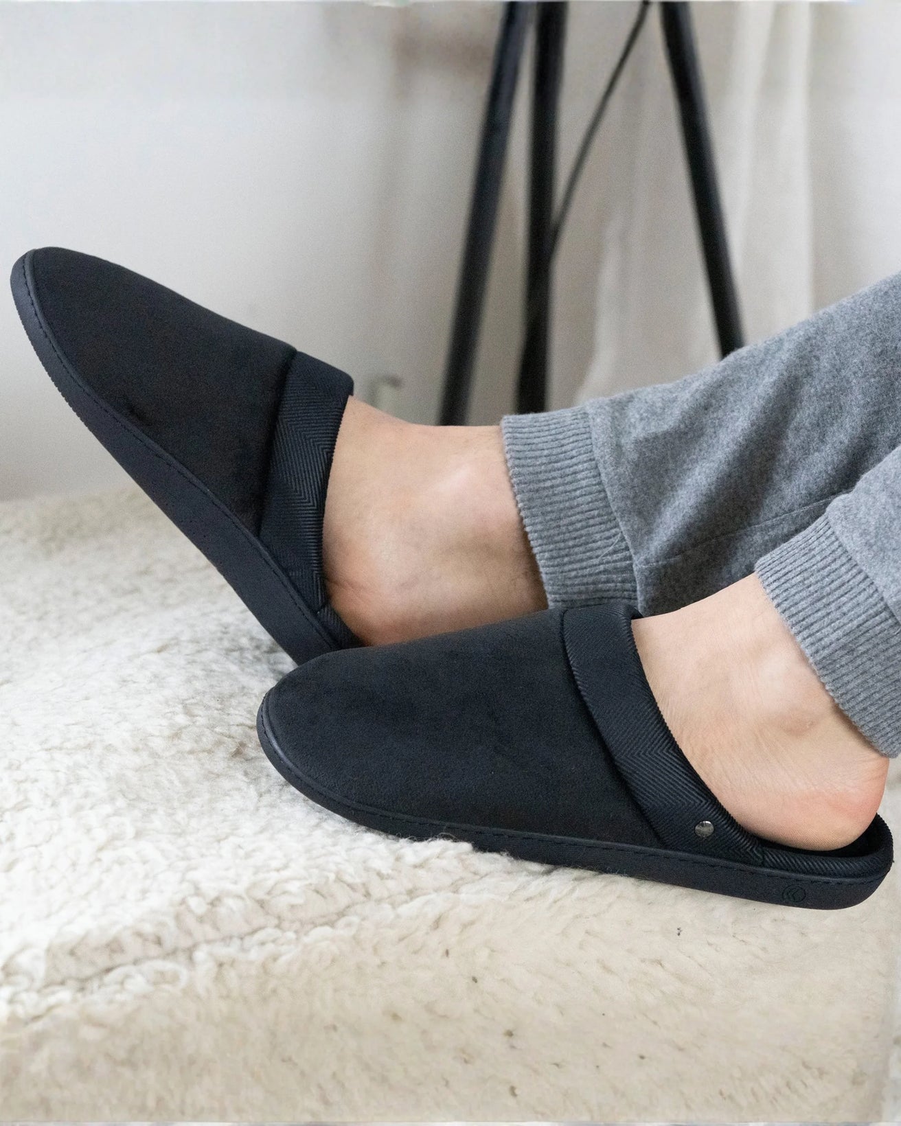Zapatillas de casa chinelas ergo Hombre Negro