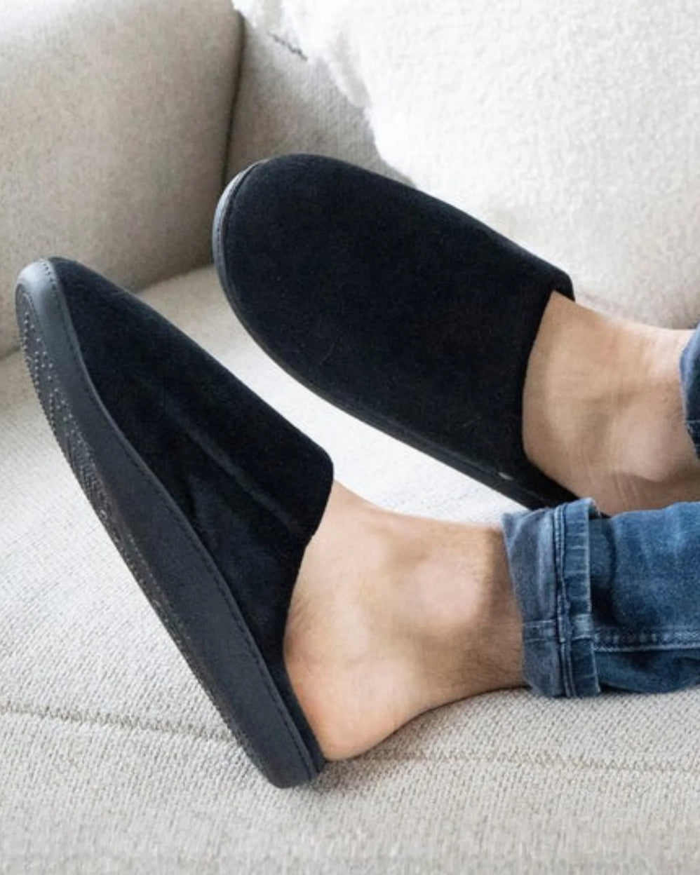 Zapatillas de casa chinelas Hombre Negro Chevrón - Isotoner
