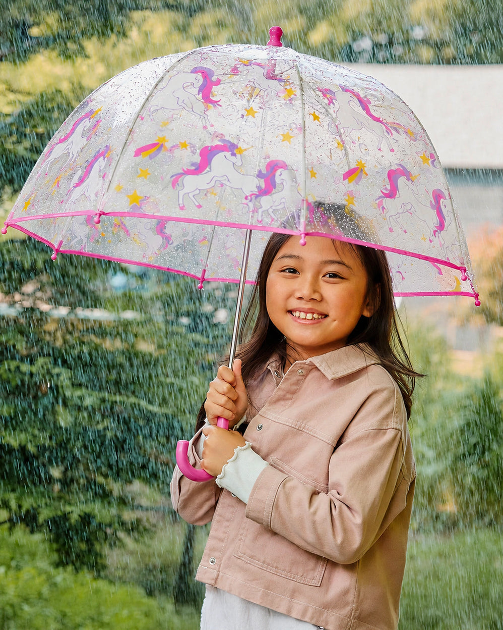 Paraguas Niños transparente PVC/Unicornio estrella - Isotoner