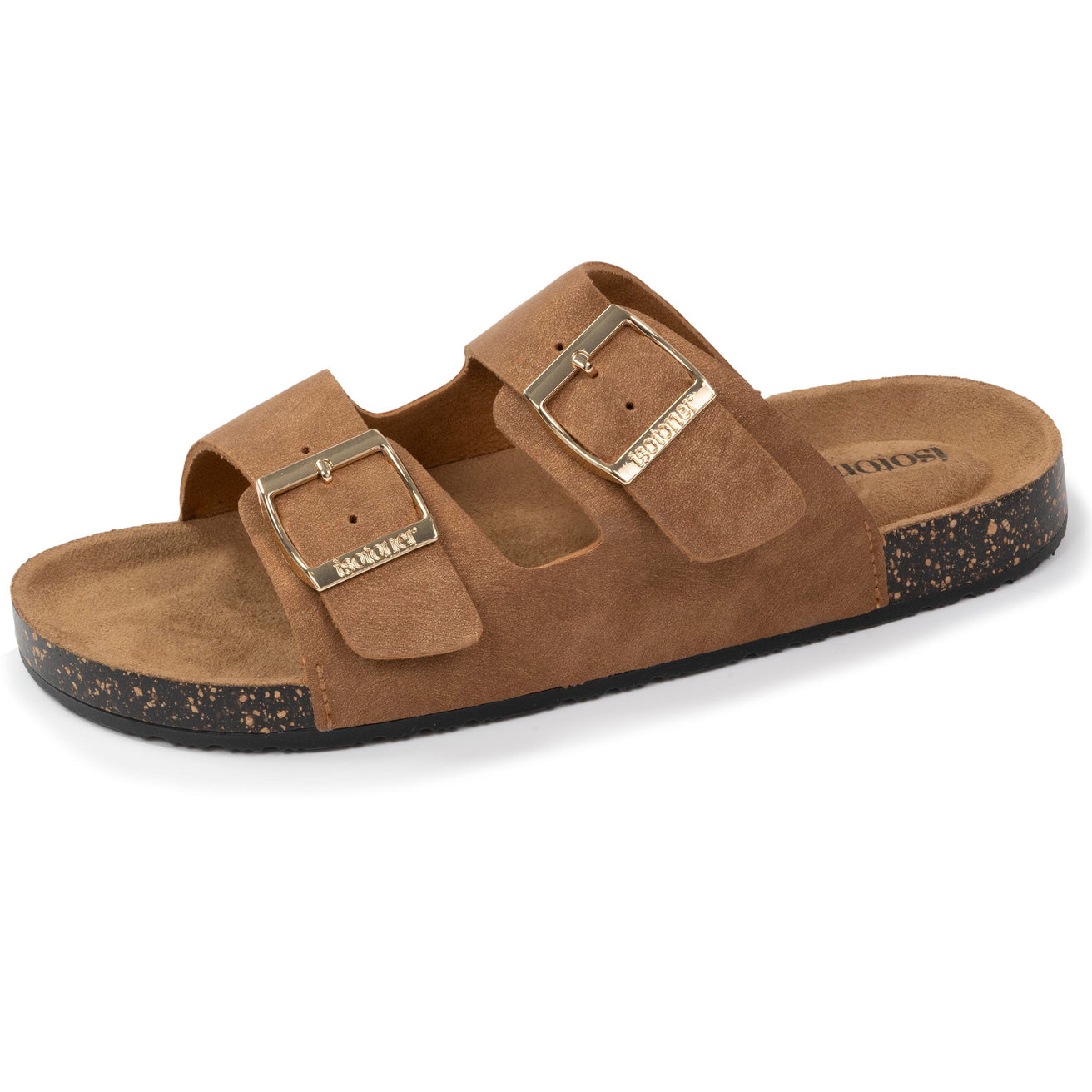 Mules sandalias Mujer Doble Correa Camel