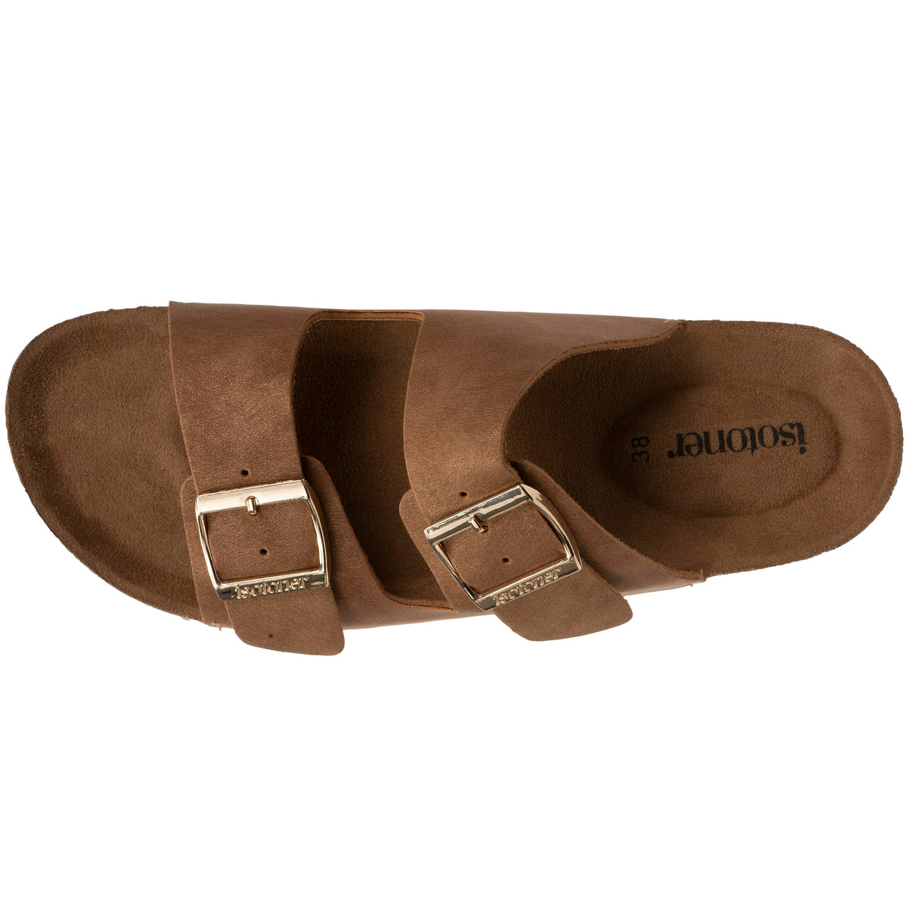 Mules sandalias Mujer Doble Correa Camel