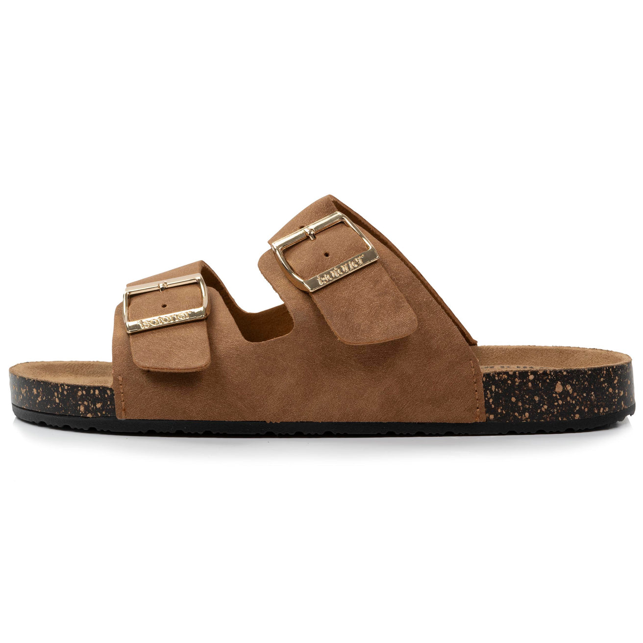 Mules sandalias Mujer Doble Correa Camel